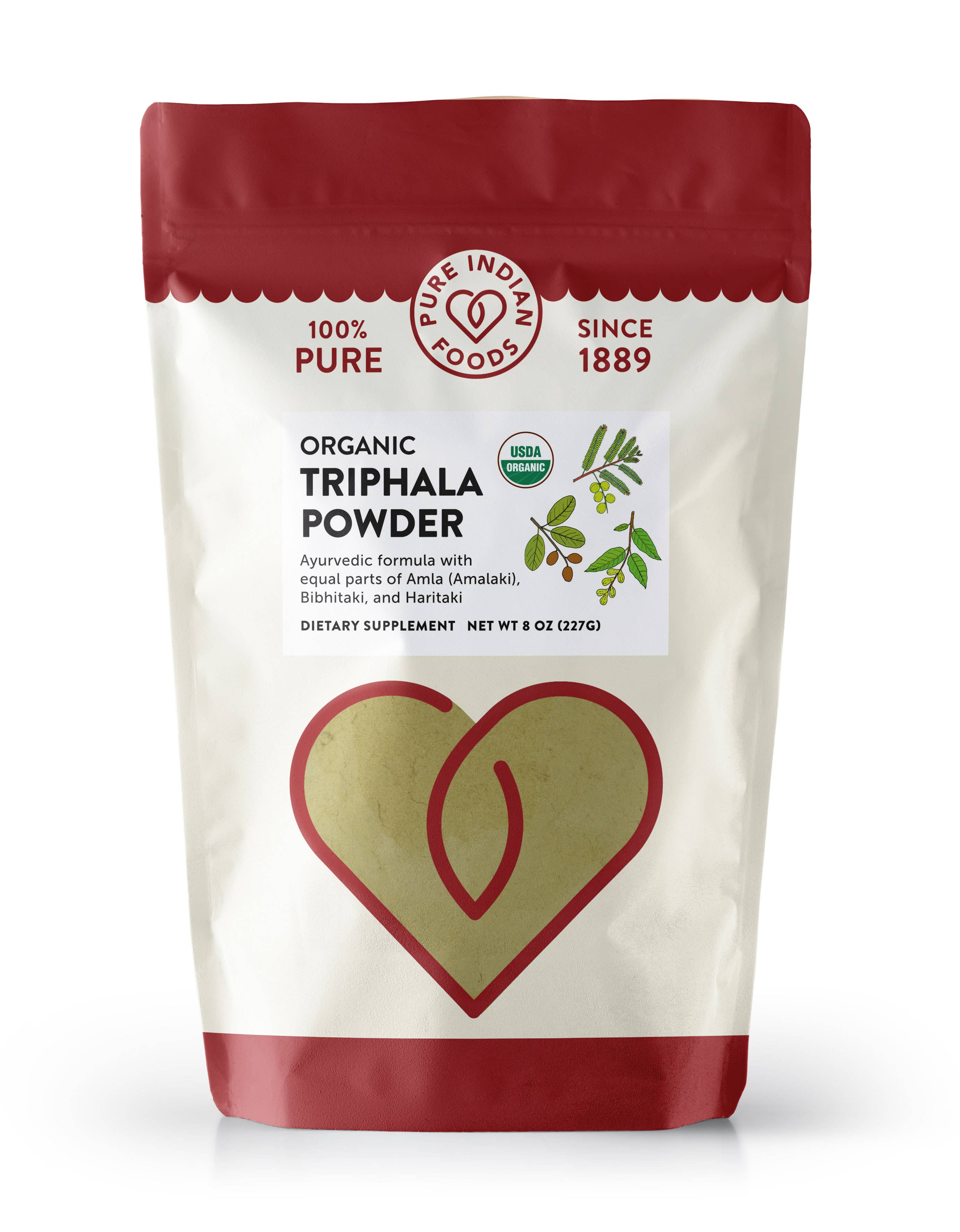 Pure Indian Foods - Wholesale Protein/Superfood Powder - Triphala Powder, Certified Organic - 8 oz