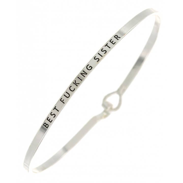 FR3451 BEST FUCKING SISTER_3mm Message Bangle for wholesale by 0011 PREMIERE