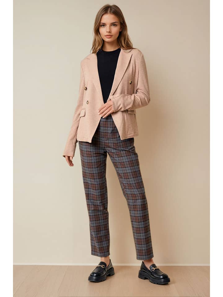 Doe and Rae - Wholesale Blazer - Women's - Double Breast Knit Blazer - 10136J7