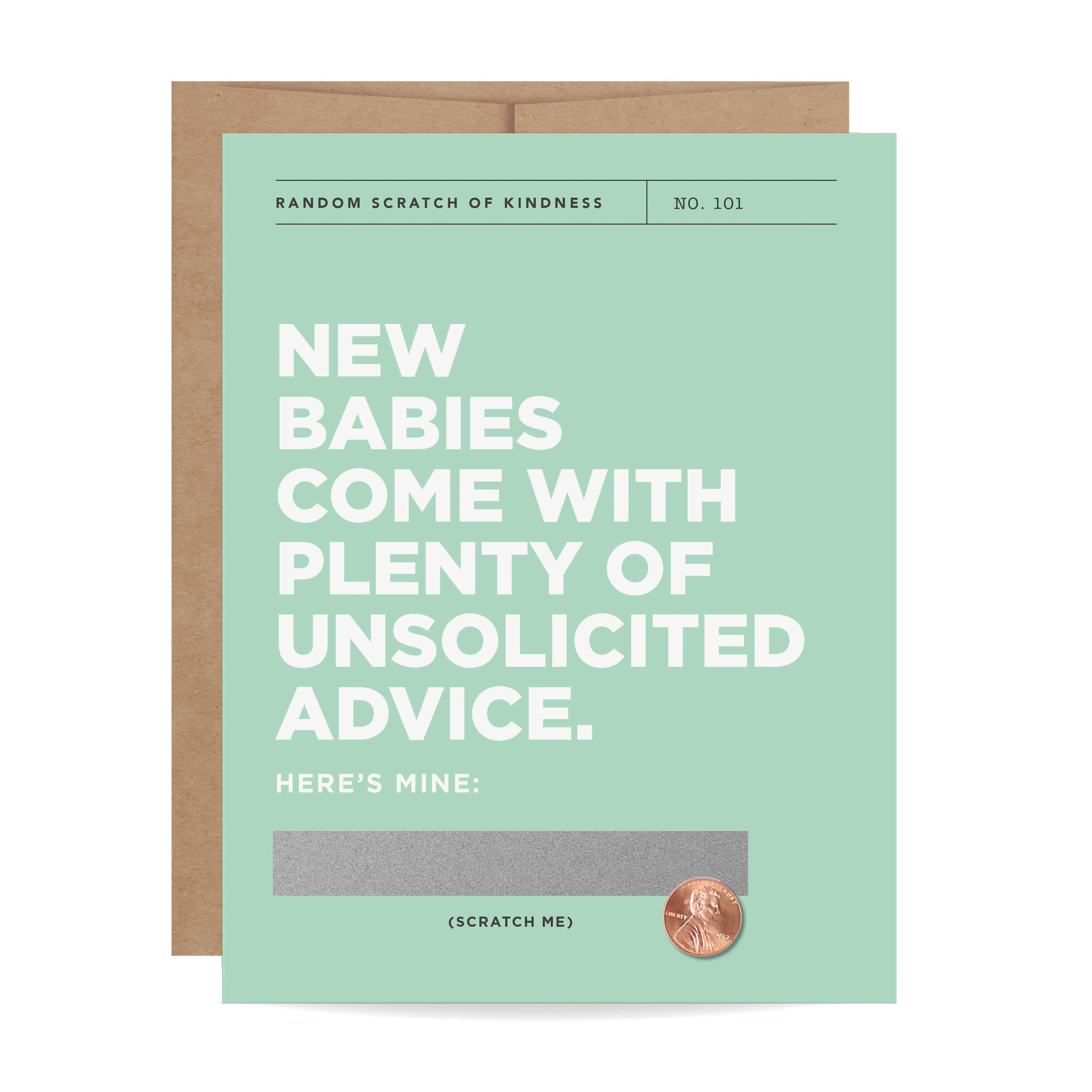 Inklings Paperie – wholesale Baby card – Scratch-off Card - Unsolicited Advice - New Baby1