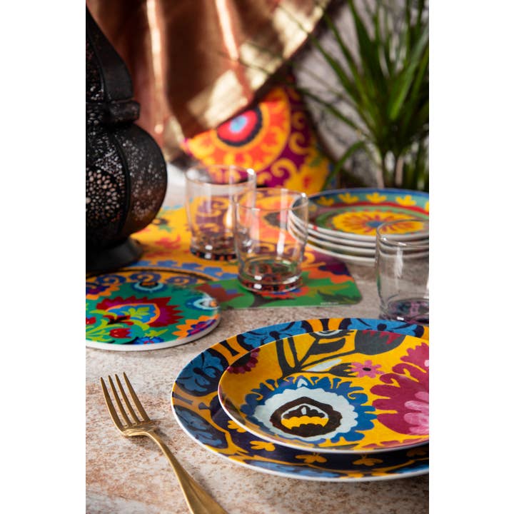multicolour 18-Piece New Delhi Dinnerware Set for wholesale on Faire9