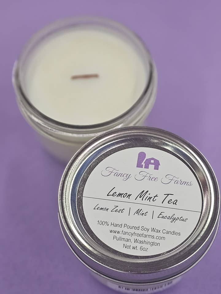 Lemon Mint Tea Soy Candle for wholesale by Fancy Free Farms