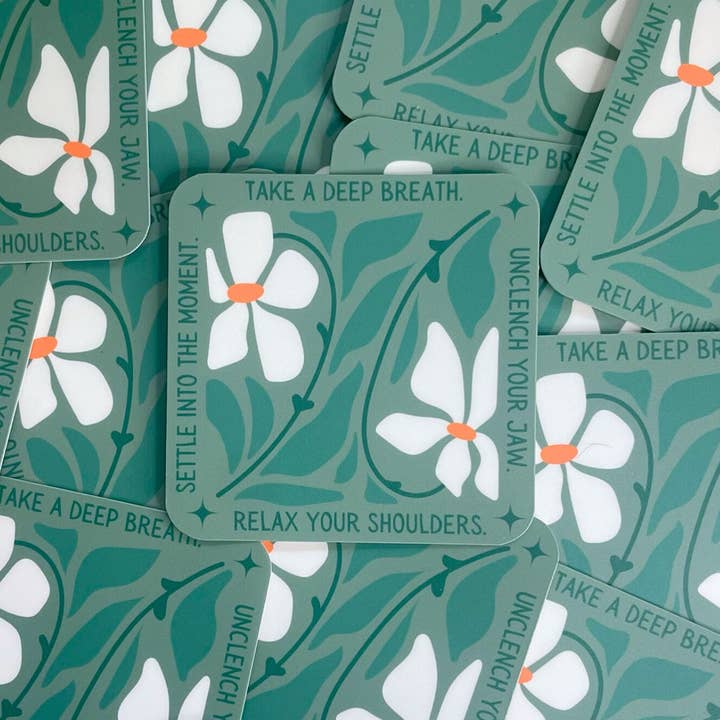 Mindful over Mind Full - Wholesale Sticker - Take a Deep Breath Sticker | Mental Health Sticker | Calming1