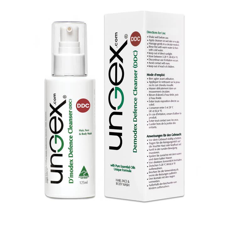 Ungex Pty Ltd - Vendita all'ingrosso Detergenti per il viso - Detergente difensivo Ungex Demodex (DDC) 125ml0