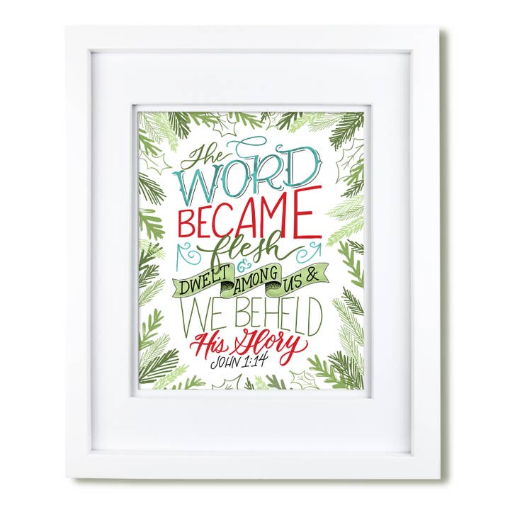 "The Word became Flesh" scripture art print for wholesale by Krystal Whitten Studio