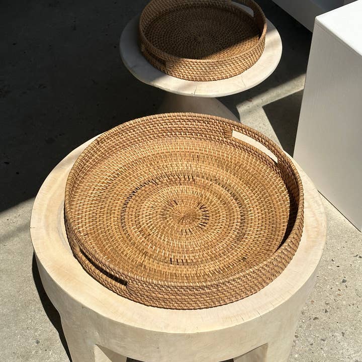 Office Objets - Wholesale Basket - Set of three handcrafted Indonesian wicker baskets in natural rattan (caramel)46