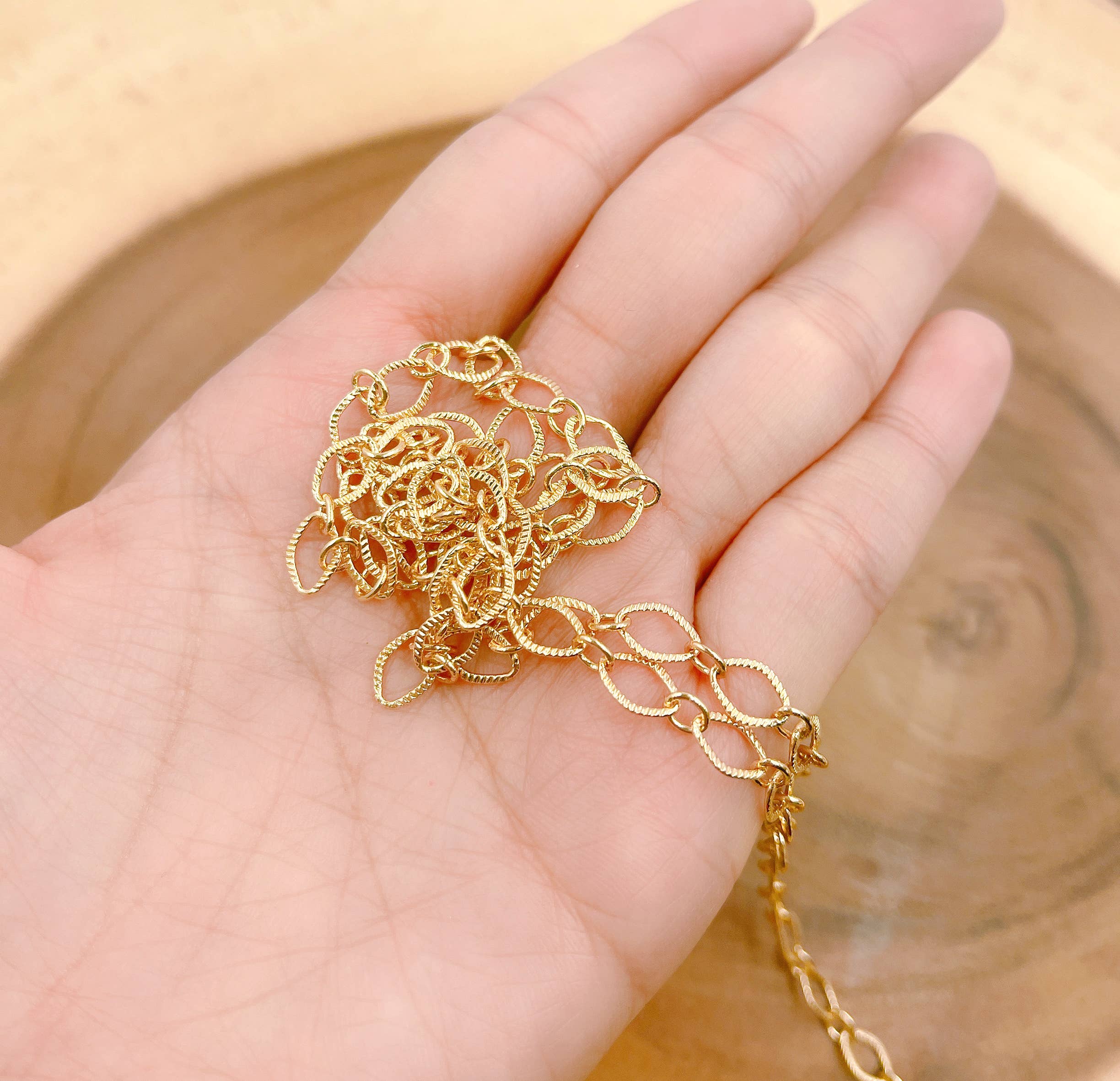 Beads Creation - Wholesale Link & Chain Necklace - Oval Rolo Link Chain by Foot, Diamond Shape Chain, CH2401