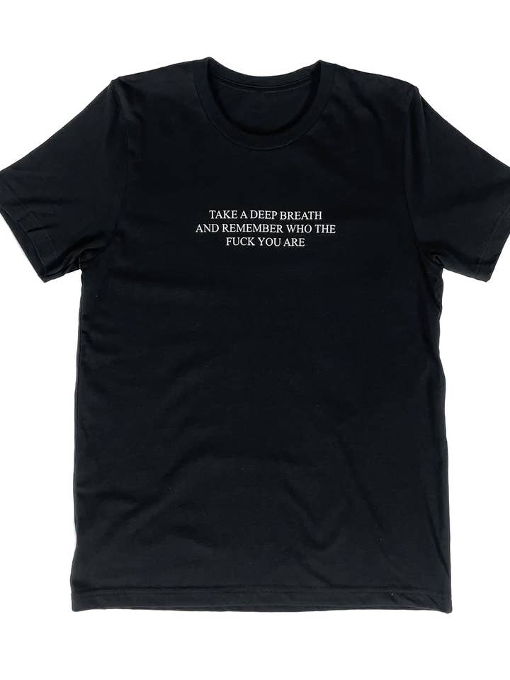 Take A Deep Breath Unisex T-shirt i sort for engroshandel hos Article X