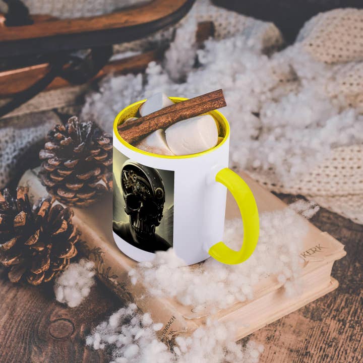 3dRose - Wholesale Coffee Mug - 3dRose, Cool steampunk skull with mechanical gear, urban background art gift, Mug5