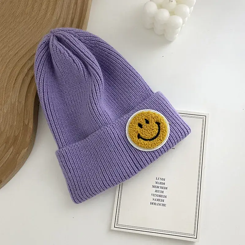 Sweet Cherry Sky - Wholesale Beanie - Women's - Smiley Face Beanie Cap Hat Assorted Colors11