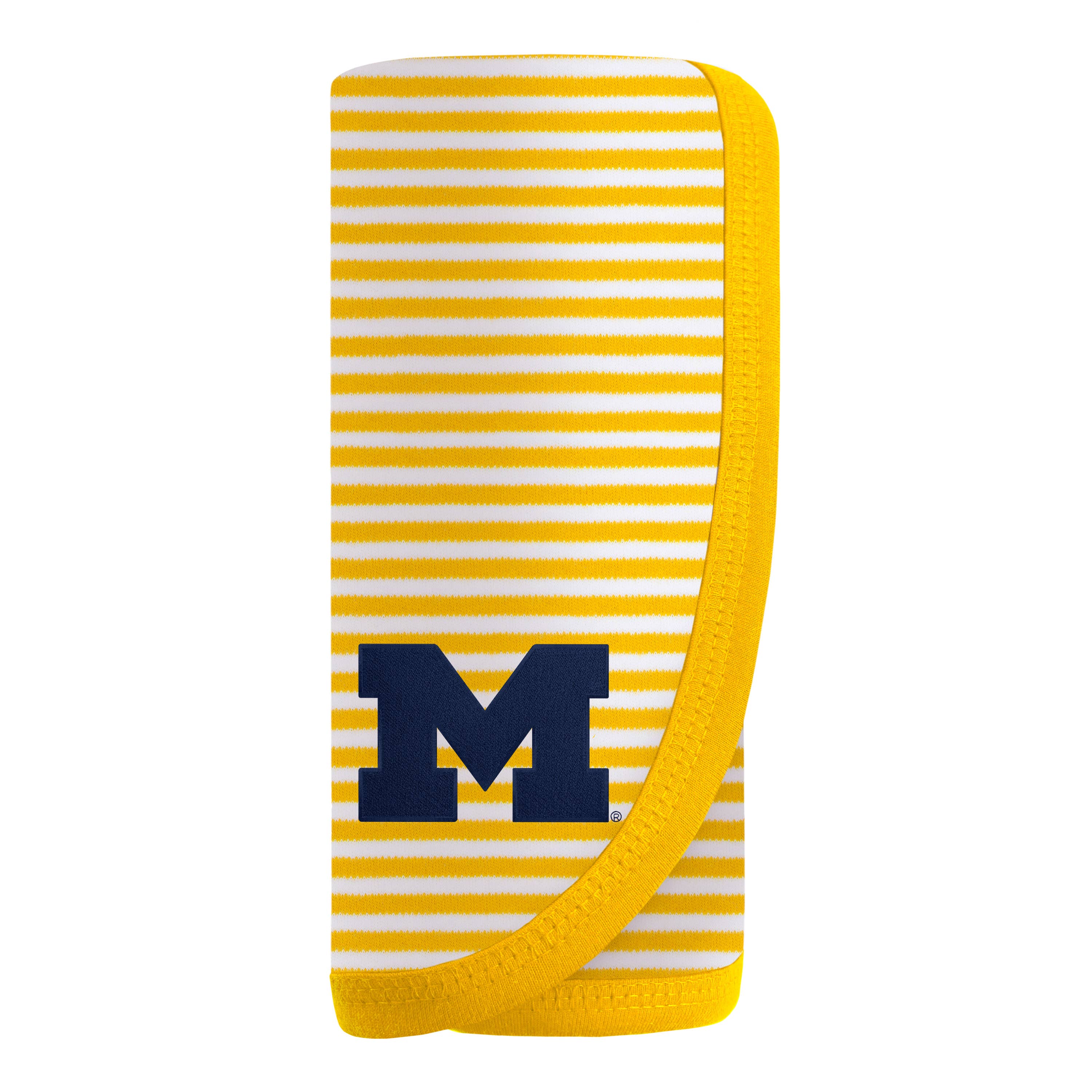 Creative Knitwear - Wholesale Bedding Blanket - Kids & Baby - Michigan Wolverines Striped Infant and Toddler Blanket1