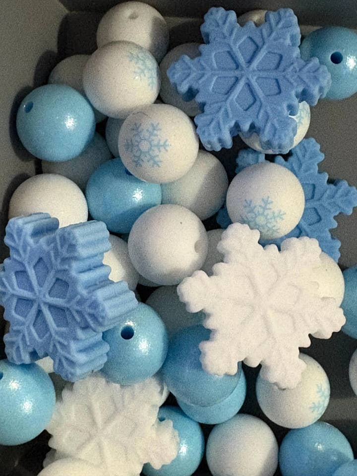 Winter Wonderland Silicone Beads - 15mm - 50 Beads for wholesale by ASAP Craft Supplies
