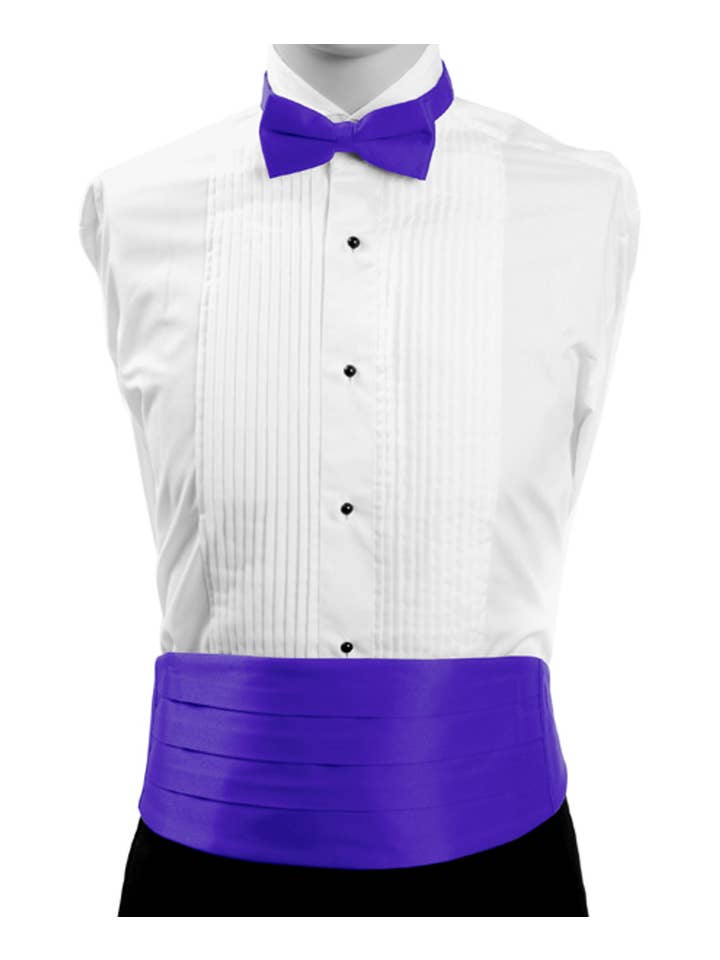 Selini New York - Wholesale Suit Set - Men's - Men's Poly Satin Bow Tie and Cummerbund Sets