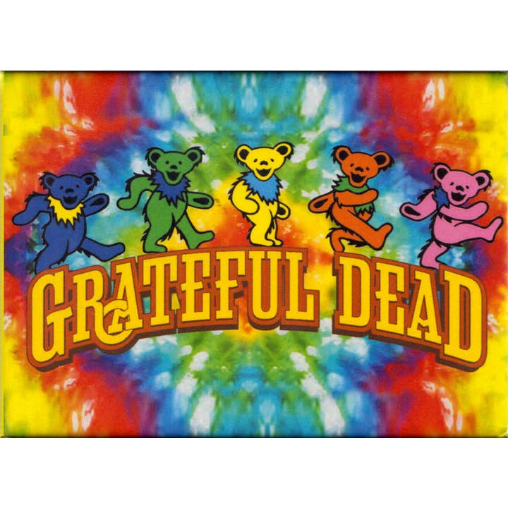 Magnet - Grateful Dead - Dancing Bears With Logo On Tie Dye for wholesale by Square Deal Recordings & Supplies