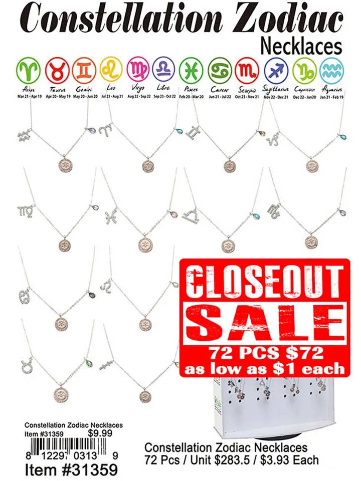 Colliers Zodiaque Constellation pour la vente par Puka Creations