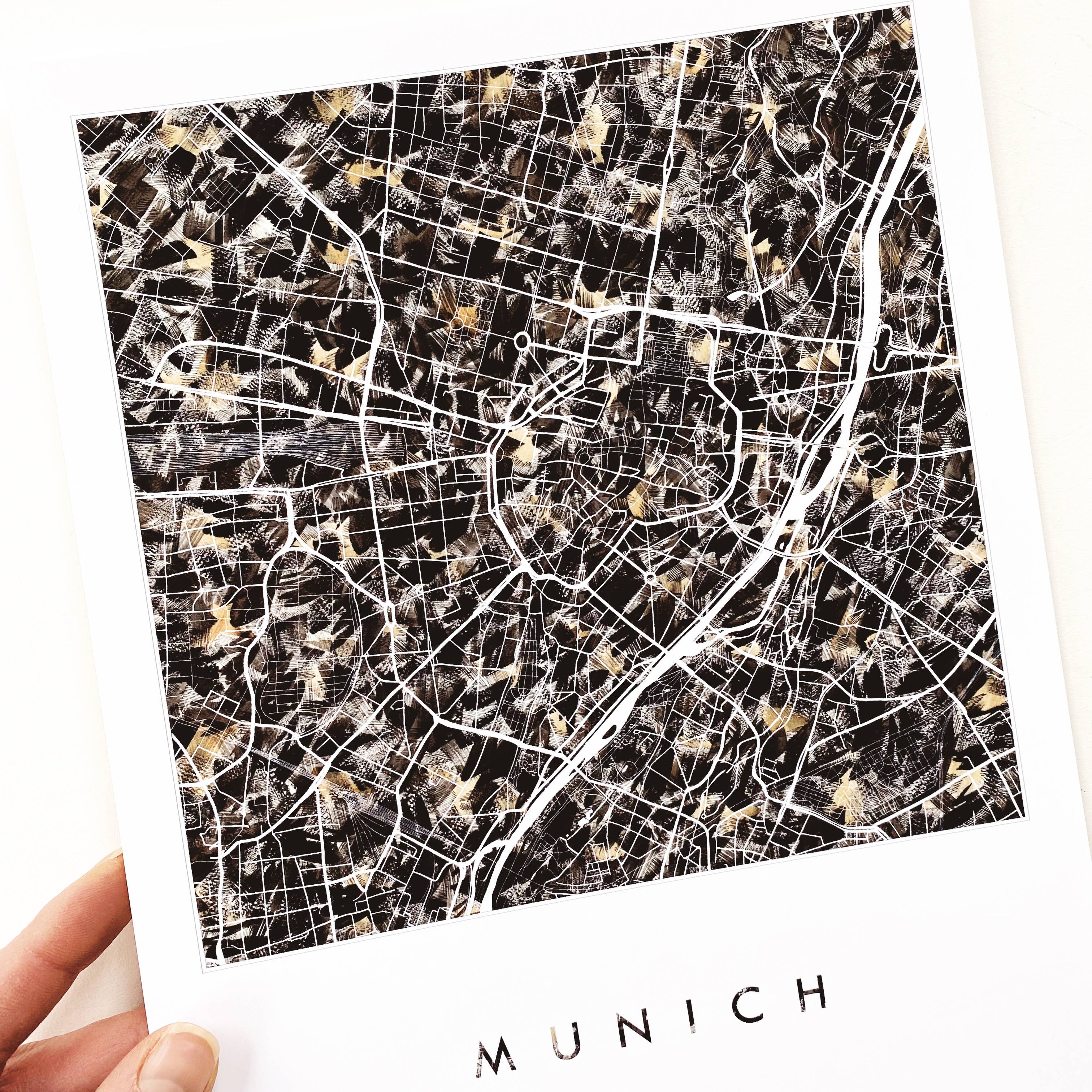 Turn-of-the-Centuries – wholesale Konsttryck – München Tyskland Målad karta - KONSTTRYCK18