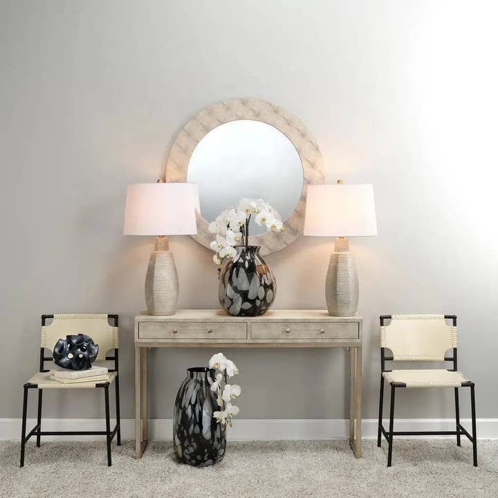 LOOMLAN - Wholesale Console table - Cream FauxLeather Iron Kain Console1
