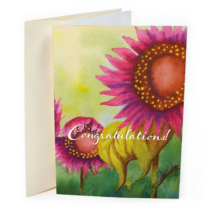 Biglietto di congratulazioni con girasole per la vendita all'ingrosso da parte di St Thomas Greetings