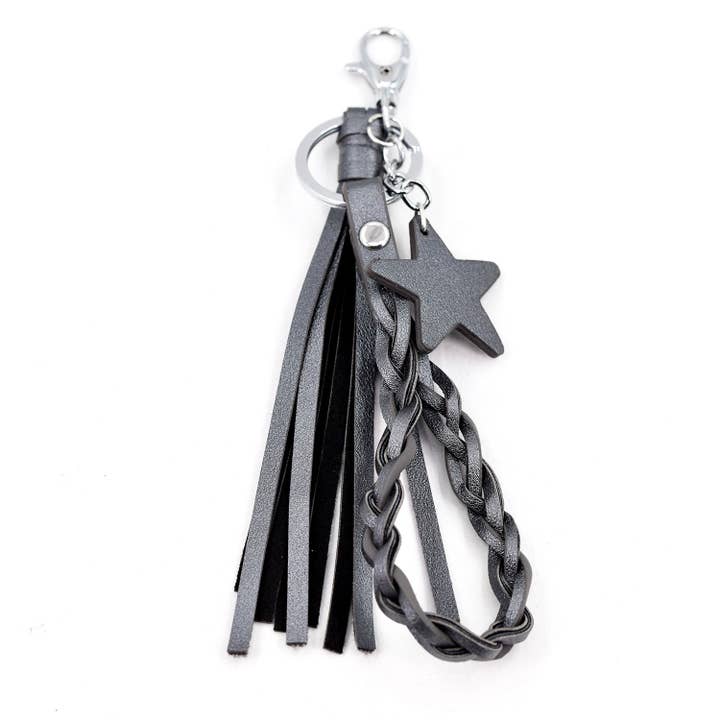 Tassel, Star and plait charm keyring for wholesale by Tempest Designs