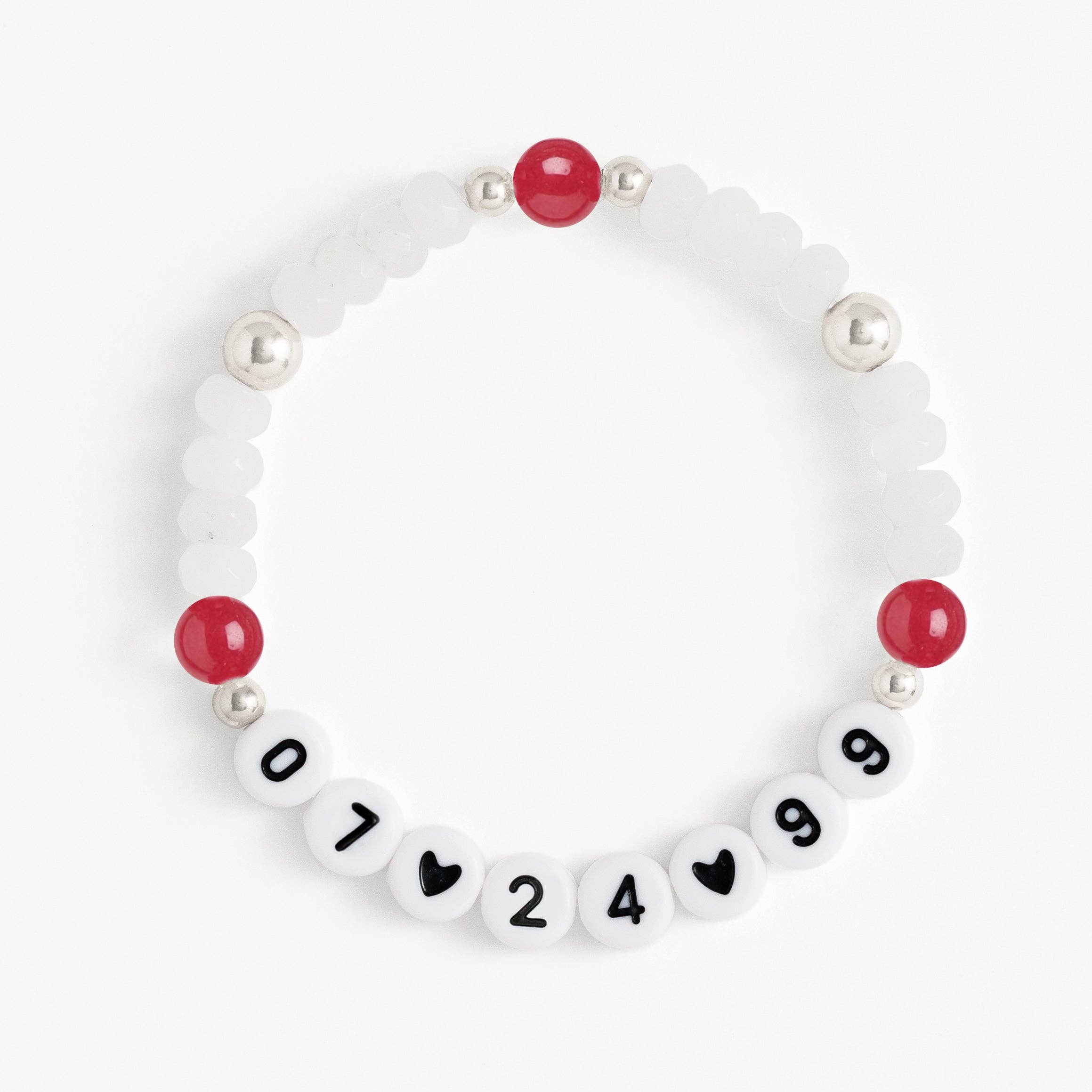 Names For Good - Wholesale Beaded Bracelet - Birthstone Beaded Stretch Bracelet (July, Ruby)6