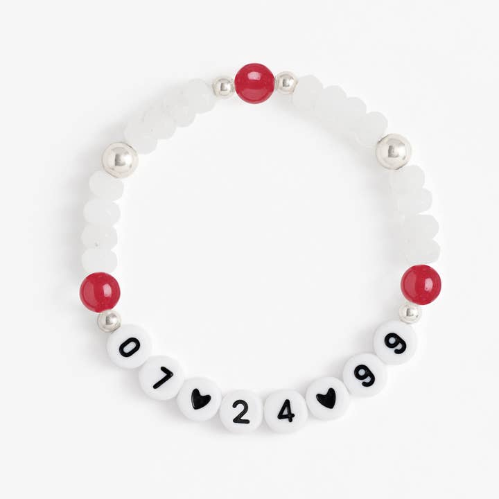 Names For Good - Wholesale Beaded Bracelet - Birthstone Beaded Stretch Bracelet (July, Ruby)6