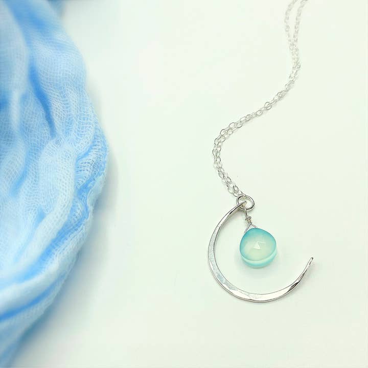 REMOVED BRAND - Wholesale Pendant/Charm Necklace - Blue Sky Luna Necklace