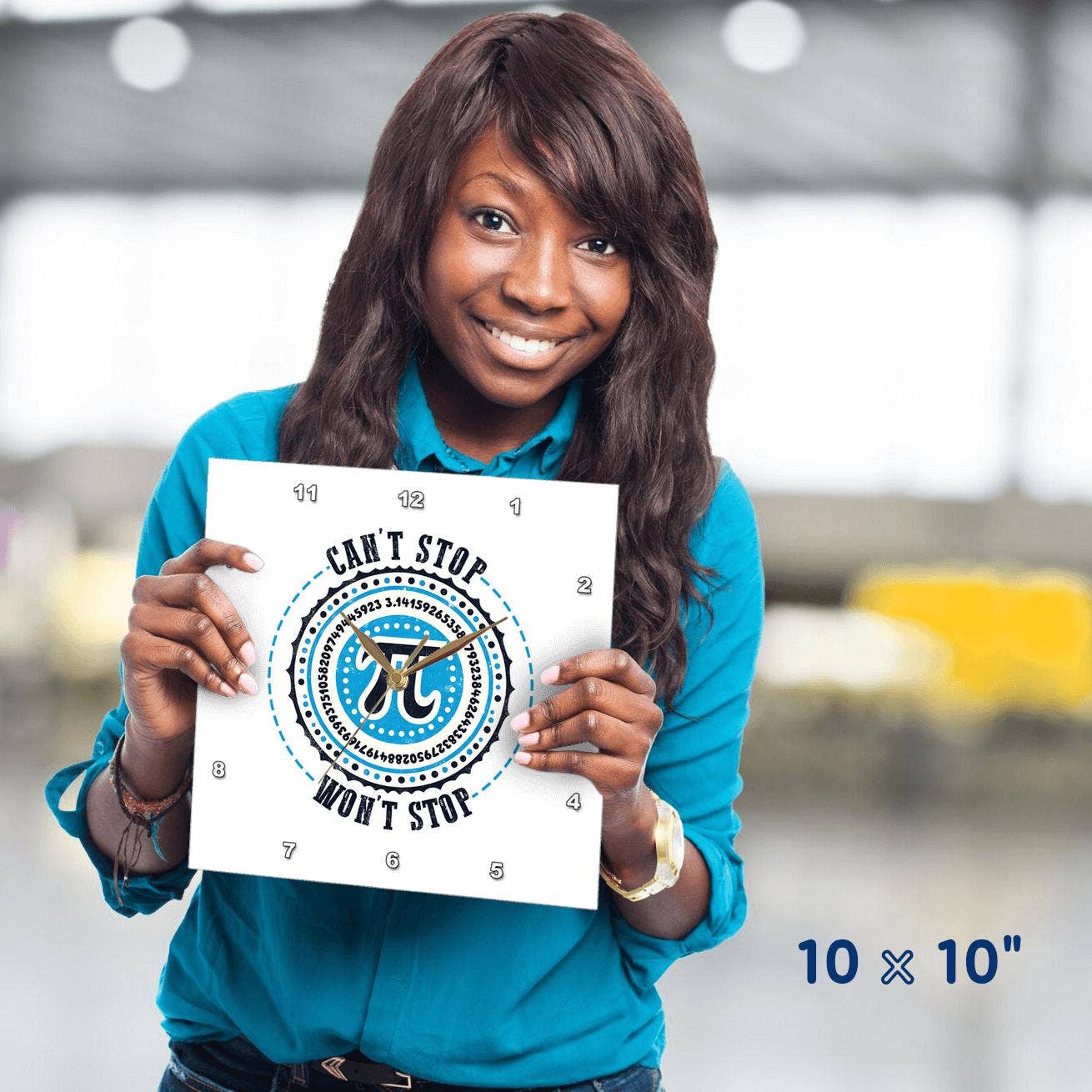 3dRose – wholesale Wall clock – 3dRose, The number Pi design of black and blue. Cannot stop, will not stop, Wall Clock3