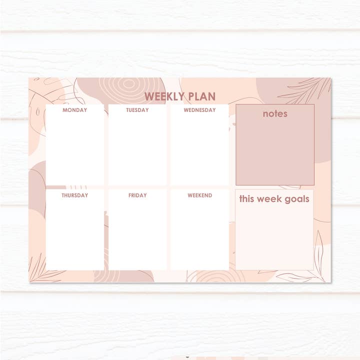 Boho Theme Weekly Planner Notepad for wholesale by Paperclip & Co