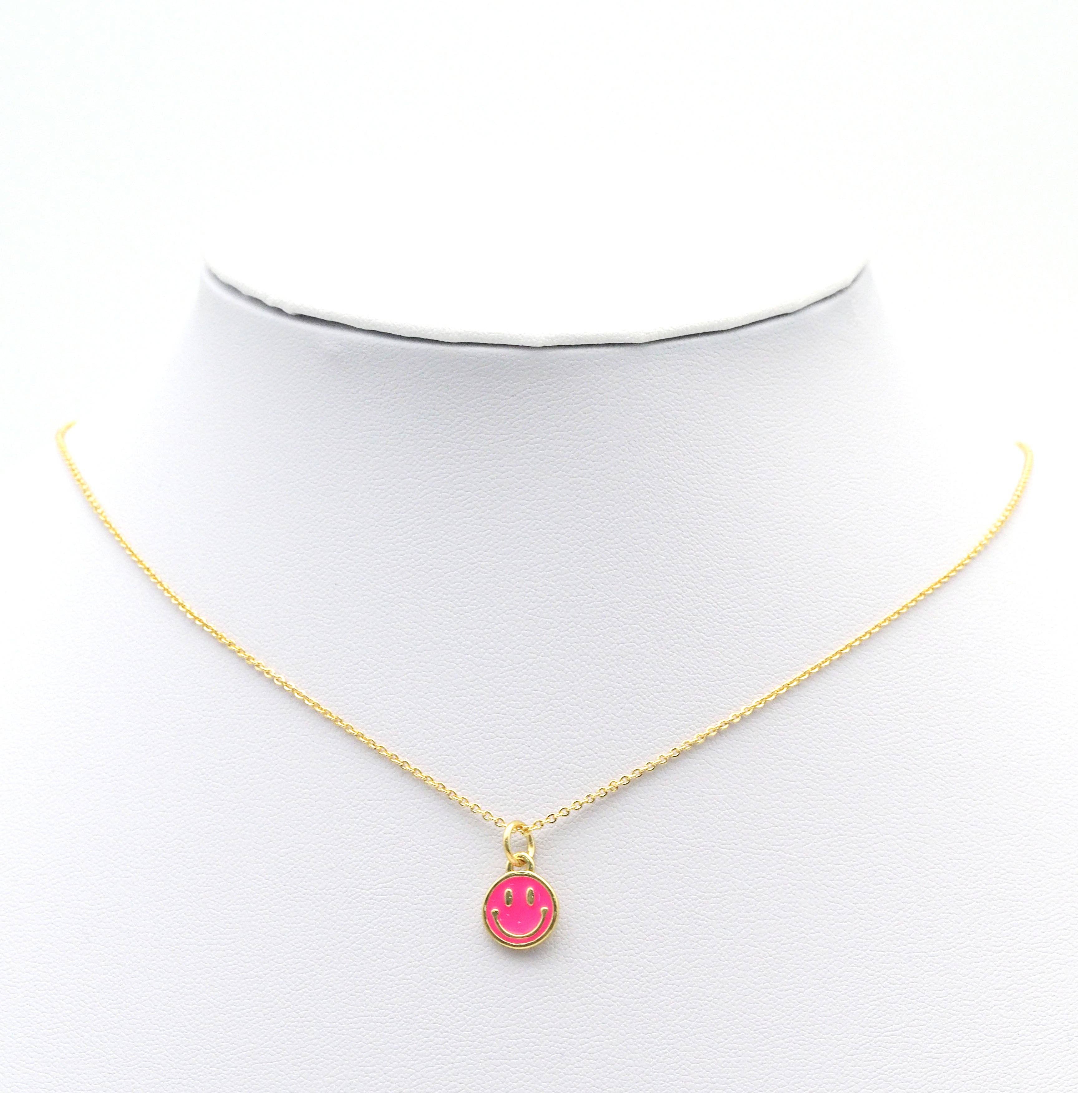 BestBeads&Beyond - Wholesale Individual Charm/Pendant - Colorful Enamel CZ Gold Cute Smile Face Charm, Sku#LX1413