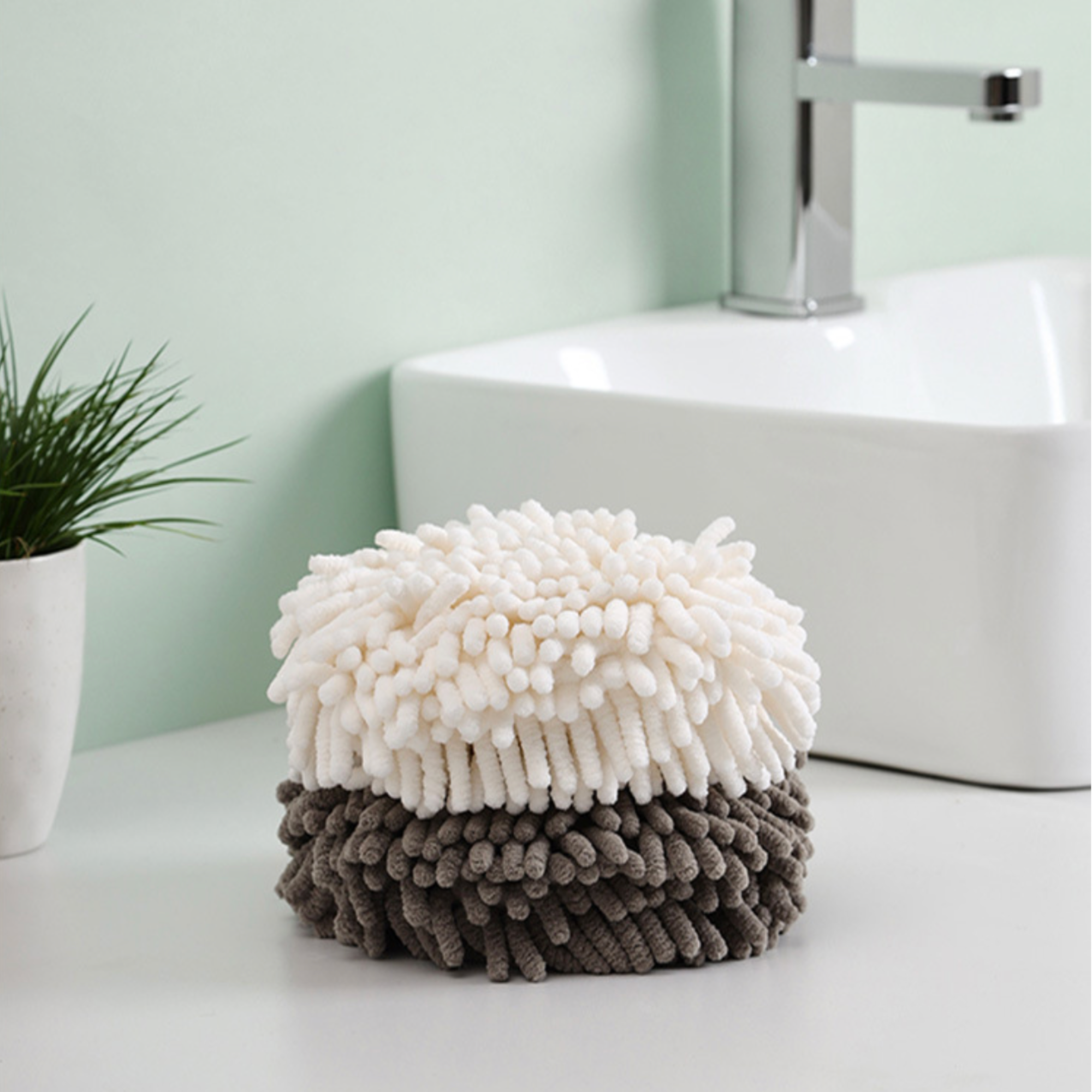 DrifWoo – wholesale Handduk – Chenillehängande handdukar 3 färguppsättningar Drifwoo presentförpackning7