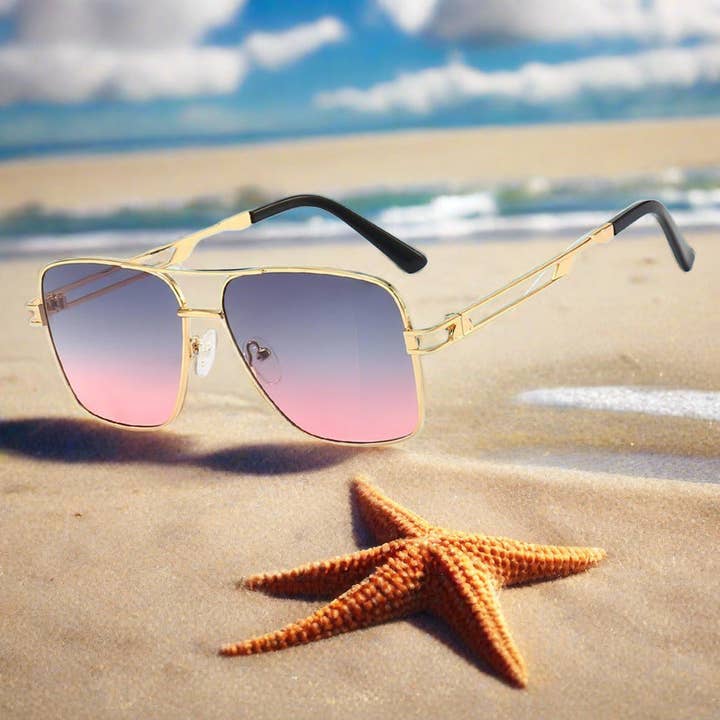 WoodWristCo - Vendita all'ingrosso Occhiali da sole - Donna - Occhiali da sole colorati personalizzati quadrati a doppio raggio5