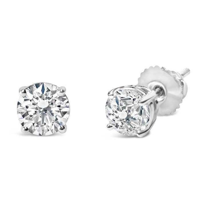 Infinite Jewels - Wholesale Stud/Post Earrings - 14K Gold 1.0 Carat Lab Grown Diamond Solitaire Stud Earrings