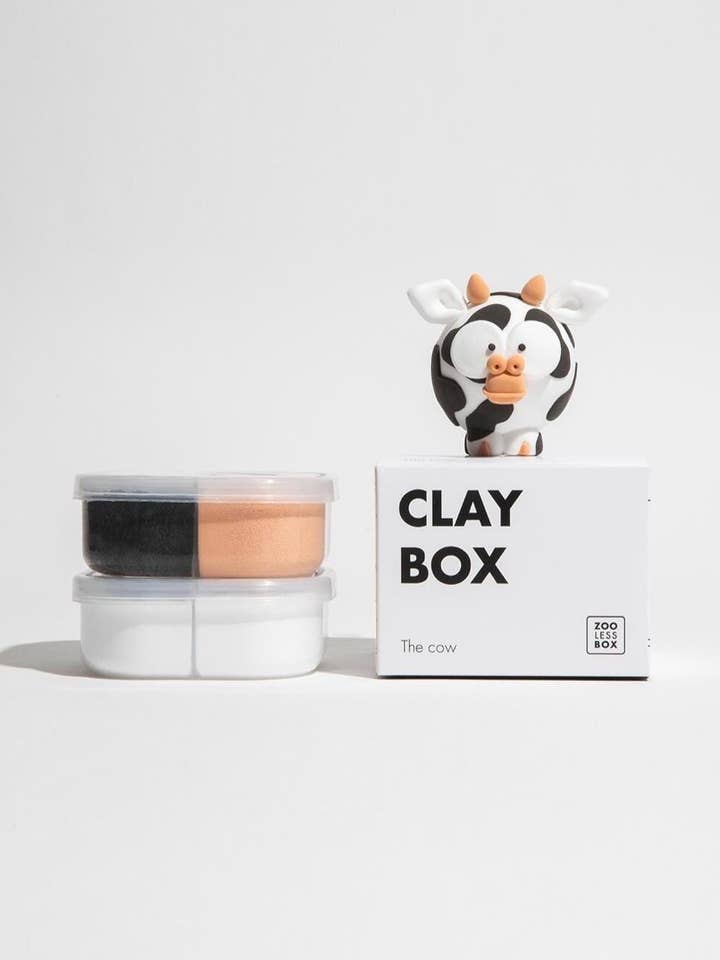 Cow | DIY Air Dry Clay Kit for wholesale by Zoolessbox®