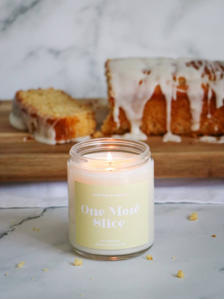 One More Slice Candle | Lemon + Butter + Cake for wholesale by Chill, Babe Candle Co