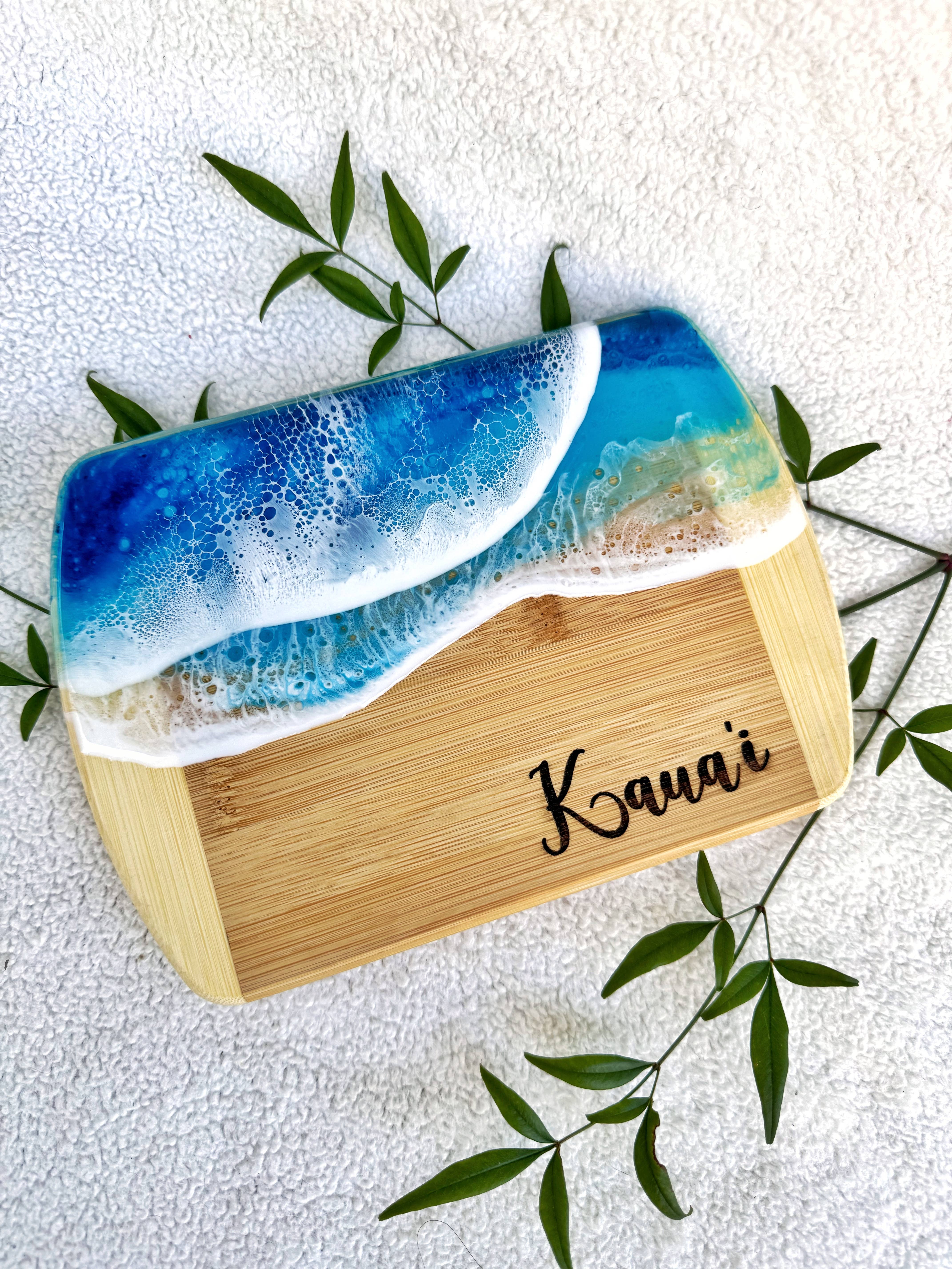 TBM Creations LLC - Venta al por mayor Tablas de quesos - NUEVO | Tabla de charcutería KAUAI Ocean | Tabla de servir hawaiana9