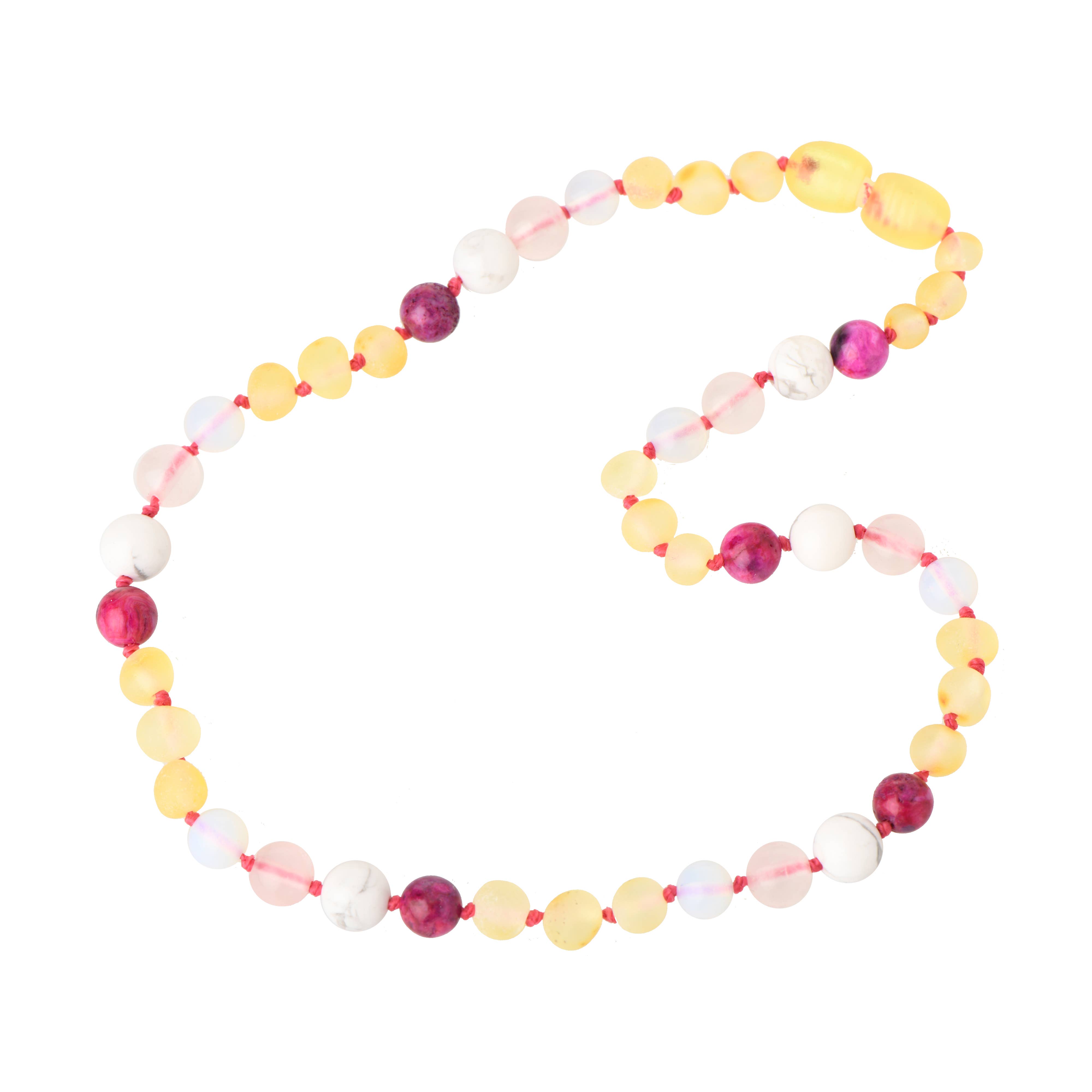 The Natural Amber – Colar com missangas/pérolas por atacado – Colar de limão cru, Ágata, Howlite, Quartzo Rosa & Opalite1