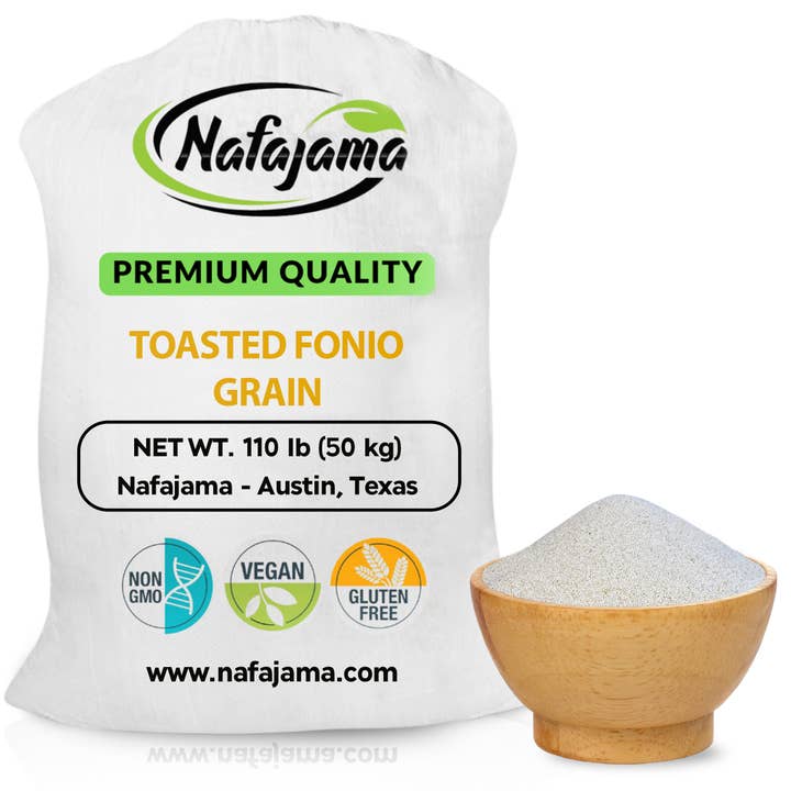 Nafajama Premium Fonio Toasté - 1 Sac (110 lb / 50 kg) pour la vente par Nafajama