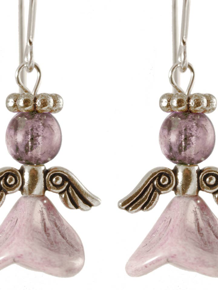 Boucles d'oreilles Anges of Purple Elation - Argent sterling pour la vente par Ardent Designs