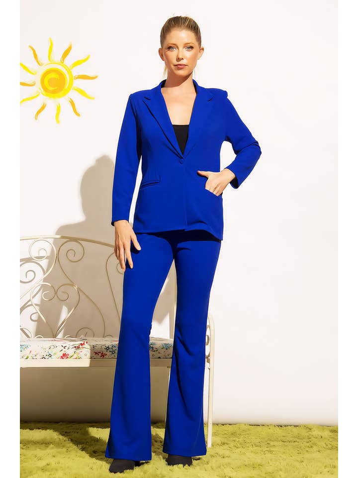 Sweet Generis – Engroshandel Habitter – til kvinder – PLUS JERSEY BLAZER OG BUKSER PASSER SÆT3