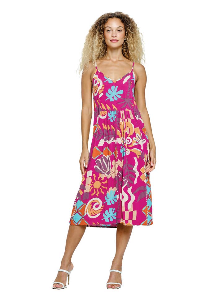 Midi Dress Boho Floral for wholesale by Yak & Yeti