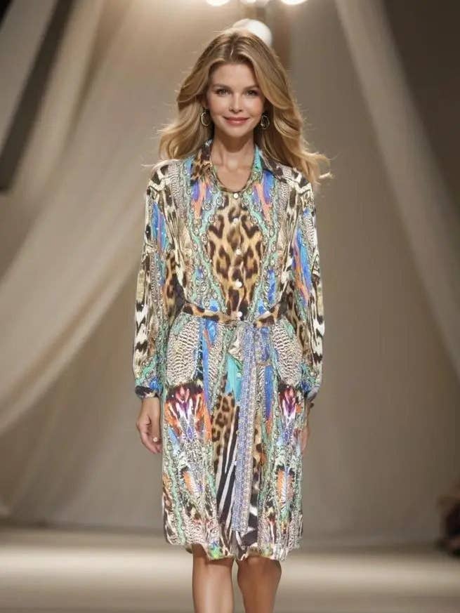 Silk Shirt Dress Jungle for wholesale by Kaftans that Bling
