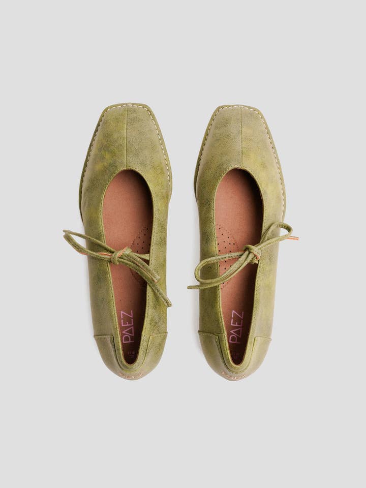 Paez - Wholesale Flats - Women's - TULIPA MICROFIBER NAPA SYCAMORE GREEN - WOMAN