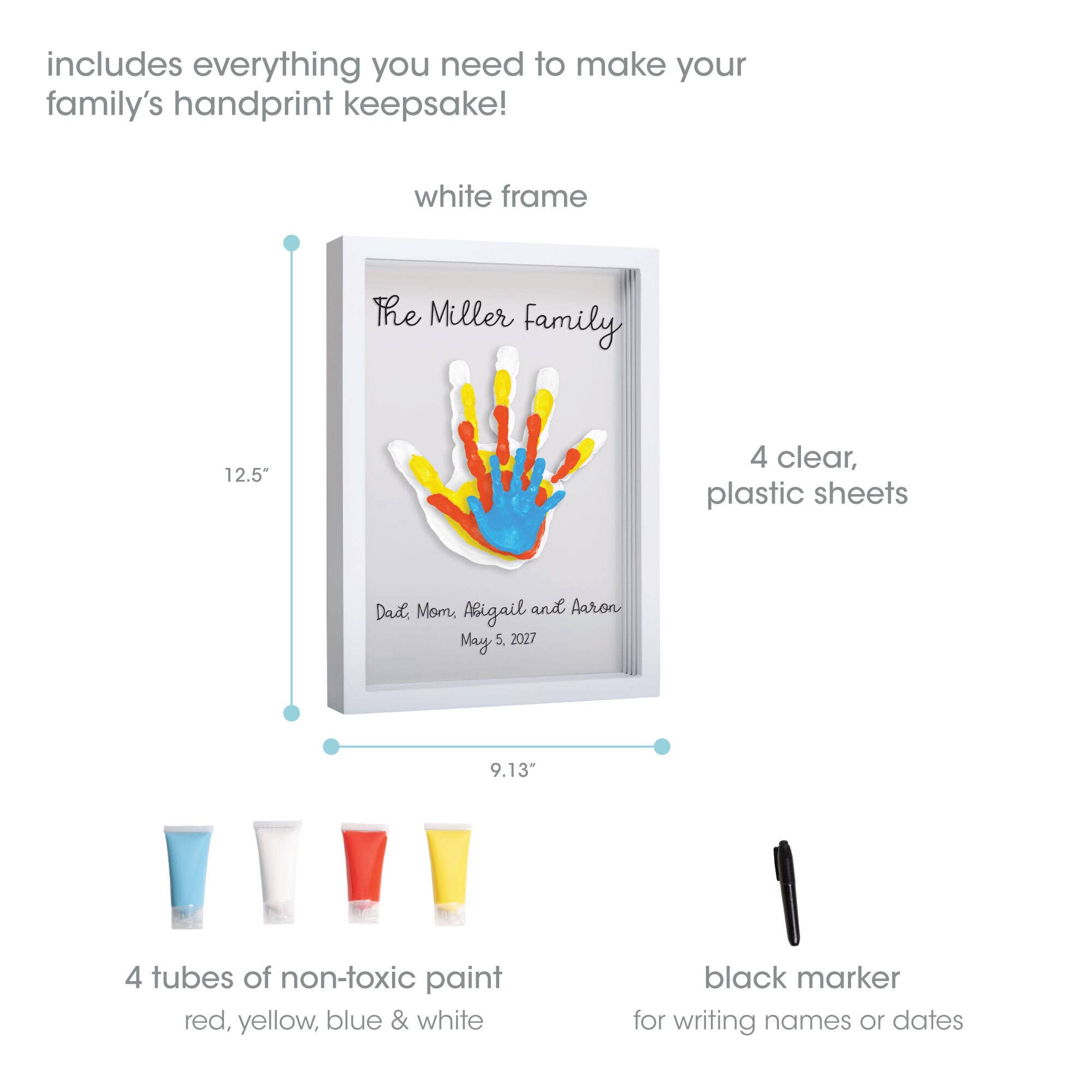 Pearhead - Wholesale Hand & Footprint Kit - Kids & Baby - Clear Family Print Frame and Paint Kit1