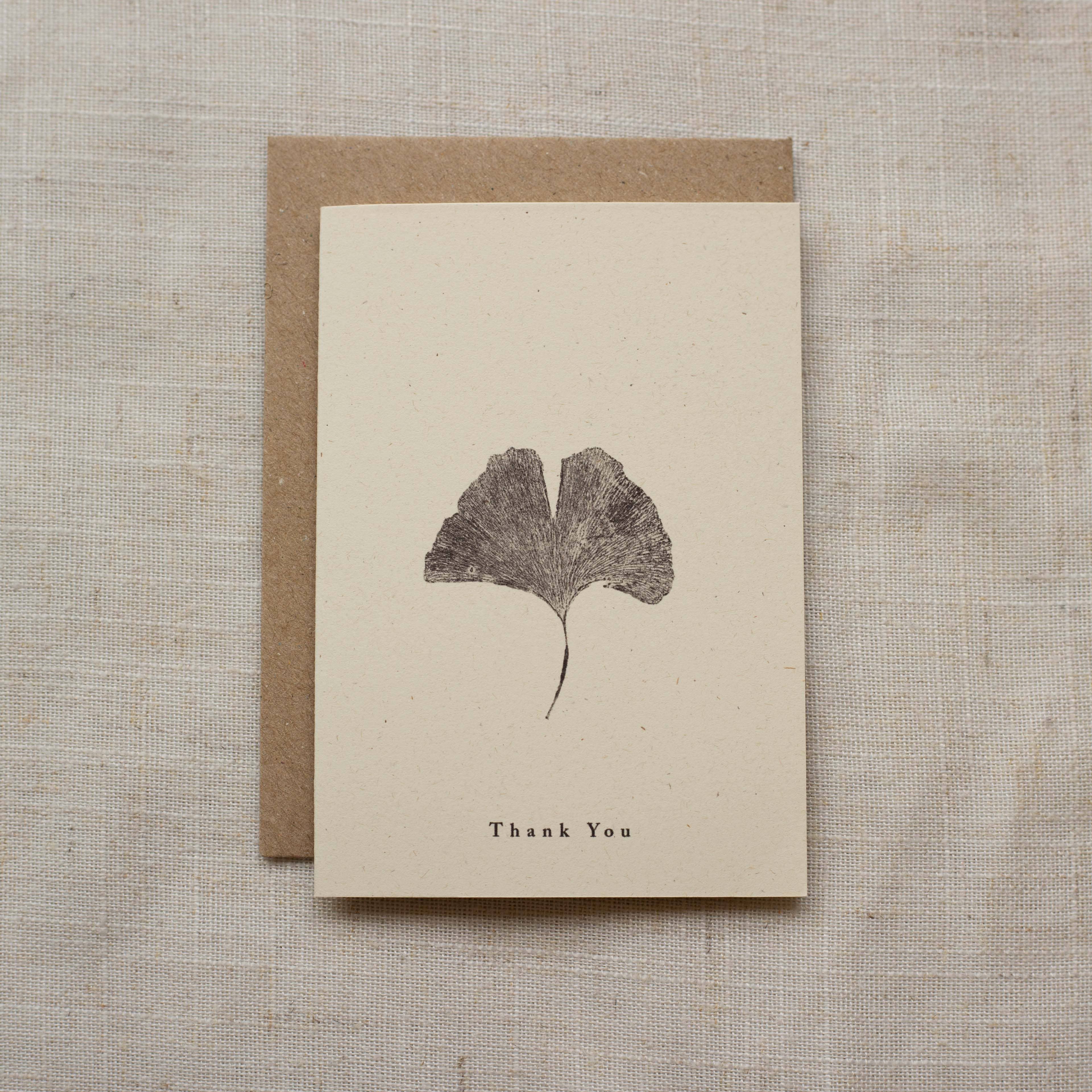 Alicia Breakspear – wholesale Thank you card – Mini A7 Thank You Card Botanical Art - Ginkgo Leaf 0