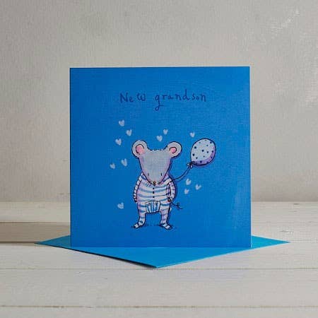 New Grandson Greetings Card for wholesale by Helen Wiseman Illustration
