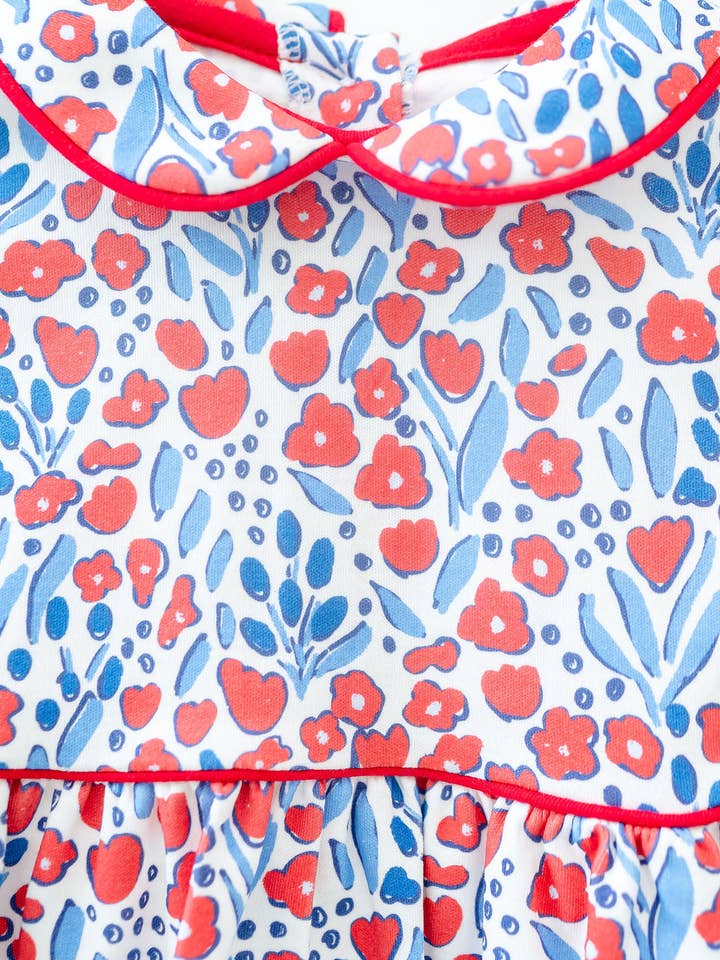 Ruth and Ralph - Wholesale Dress - Kids - Patriotic Floral Pima Libby Dress2