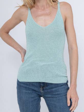 LOOWIE - Wholesale Knit Sweater - Women's - CODEB Italian Shiny Sleeveless Knit Sweater LOOWIE Size S/M
