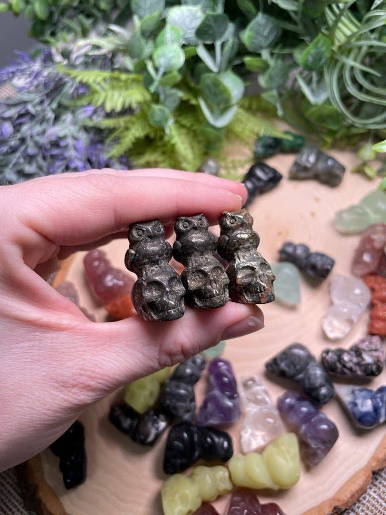 Copper Ashes - Wholesale Spiritual Stone/Crystal - Crystal Skull with Owl23