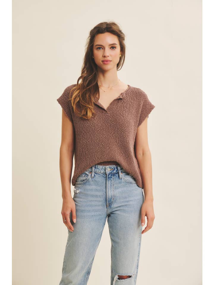 in february - Wholesale Knit Sweater - Women's - SLUB SWEATER TOP IN A RELAXED FIT WITH DOLMAN SLVS