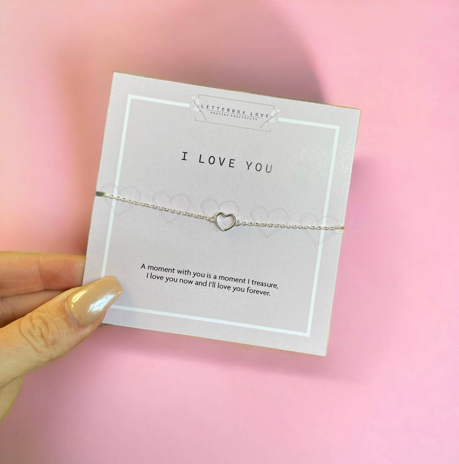 Letterbox Love Bracelets - Vente Bracelets à breloques/pendentifs - Bracelet en forme de cœur en argent I Love You1